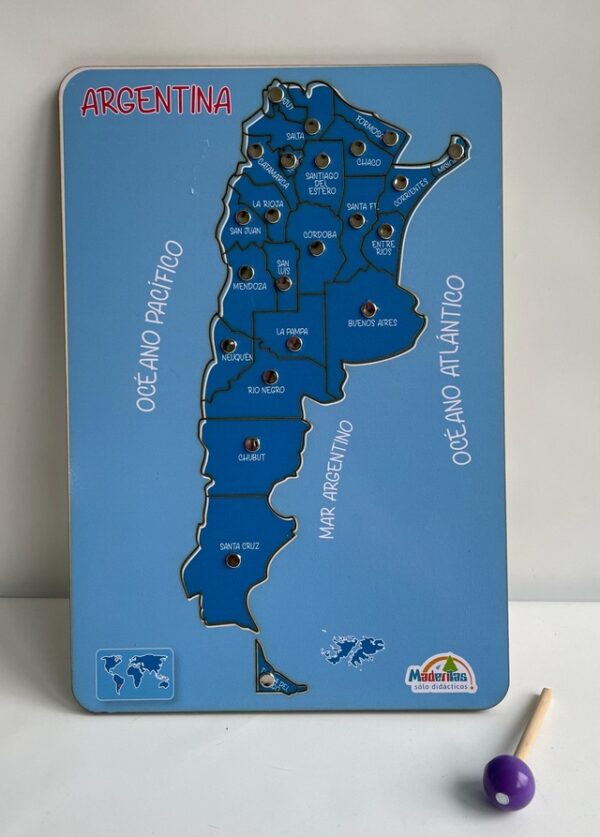 LIBRO MAPA DE ARGENTINA GRANDE MAGNETICO - MADERITAS