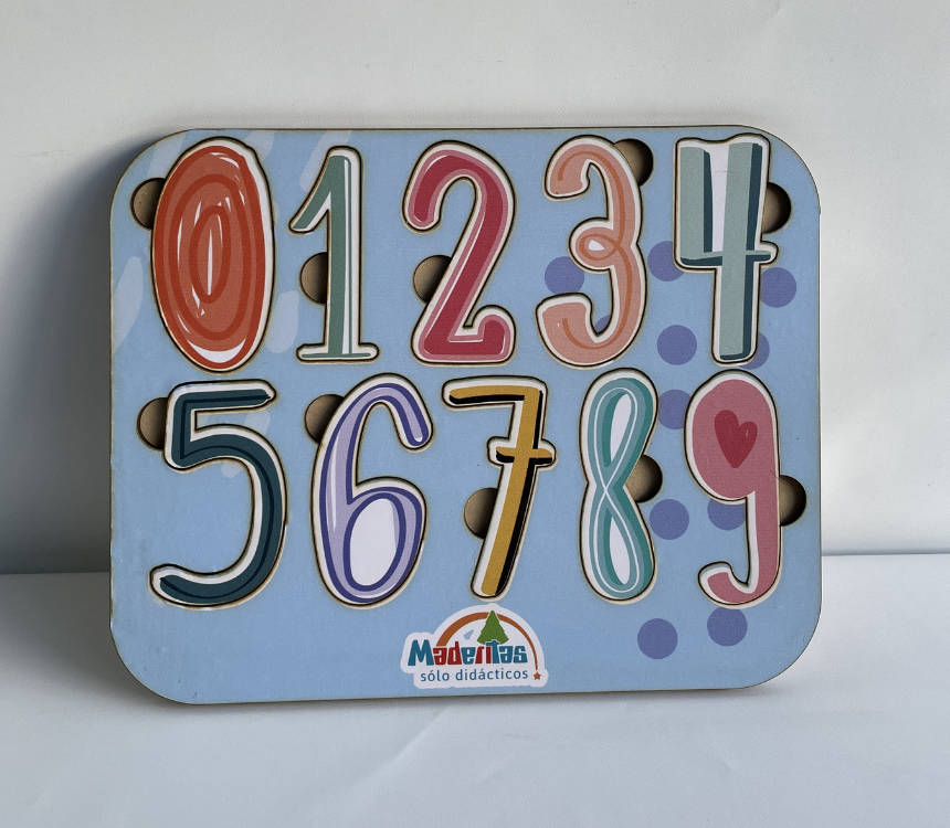 LIBRO ENCAJE NUMEROS DEL 0 AL 9 - MADERITAS