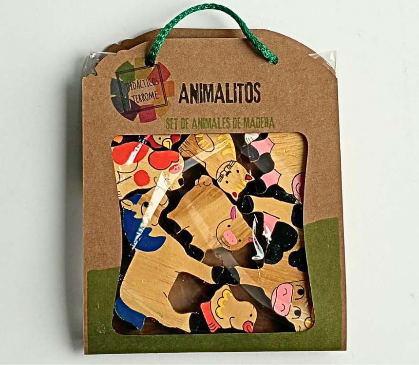 LIBRO ANIMALITOS DE MADERA GRANJA X10 - MADERITA