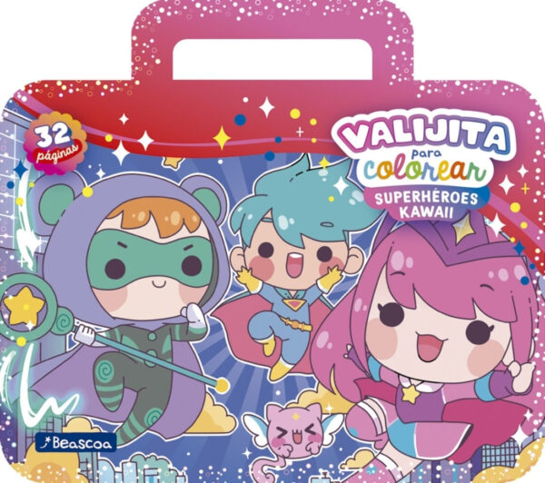 SUPERHEROES KAWAII - VALIJITA PARA COLOREAR