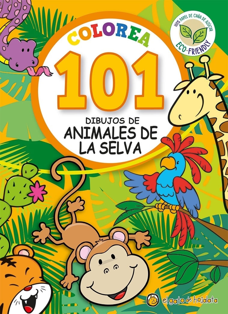 COLOREA 101 DIBUJOS DE ANIMALES DE LA SELVA