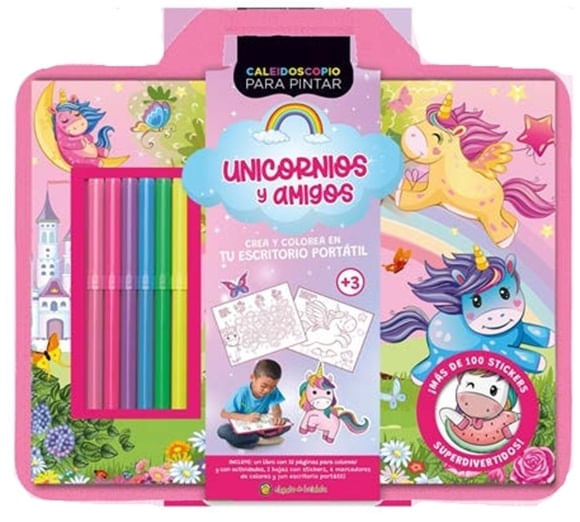 UNICORNIOS Y AMIGOS - CALEIDOSCOPIO PARA PINTAR