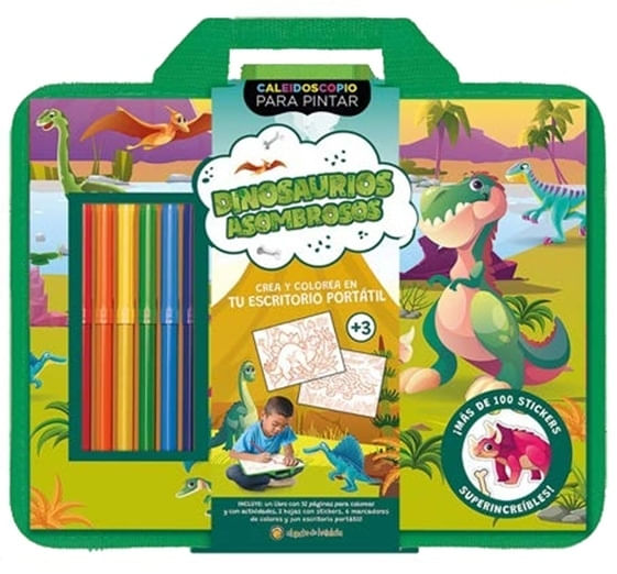 DINOSAURIOS ASOMBROSOS - CALEIDOSCOPIO PARA PINTAR